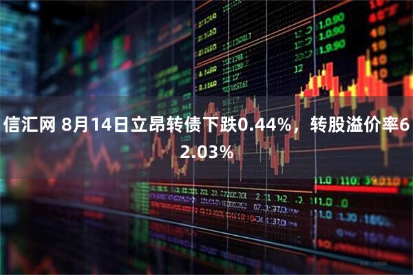 信汇网 8月14日立昂转债下跌0.44%，转股溢价率62.03%